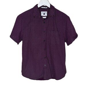 Cactusman Ricky Singh Slim Fit Maroon Polka Dot Short Sleeve Button-Up Shirt